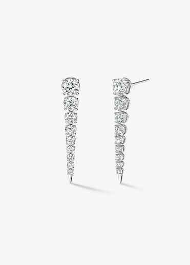 Icicle Diamond Drop Earrings, 18K White Gold Icicle Diamond Drop Earrings, 18K White Gold, large