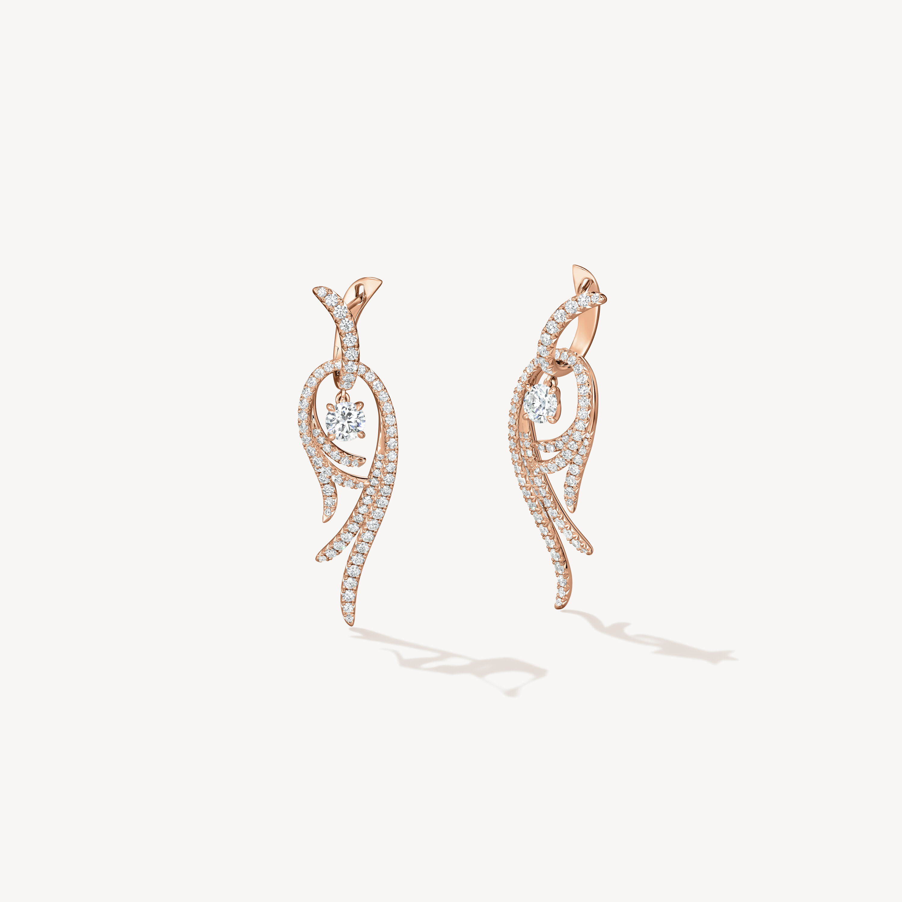 VELA Twisted Drop Earrings, Small, 18K Rose Gold, large