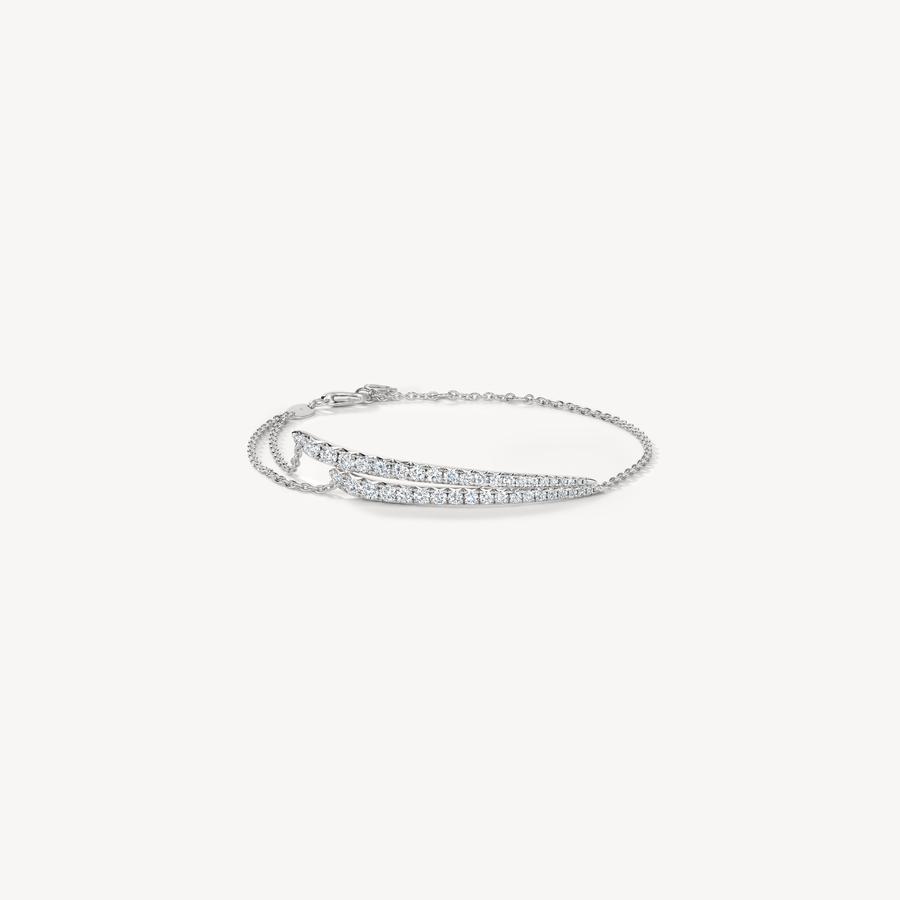 VELA French Cut Pav&eacute; Diamond Bracelet, 18K White Gold, large