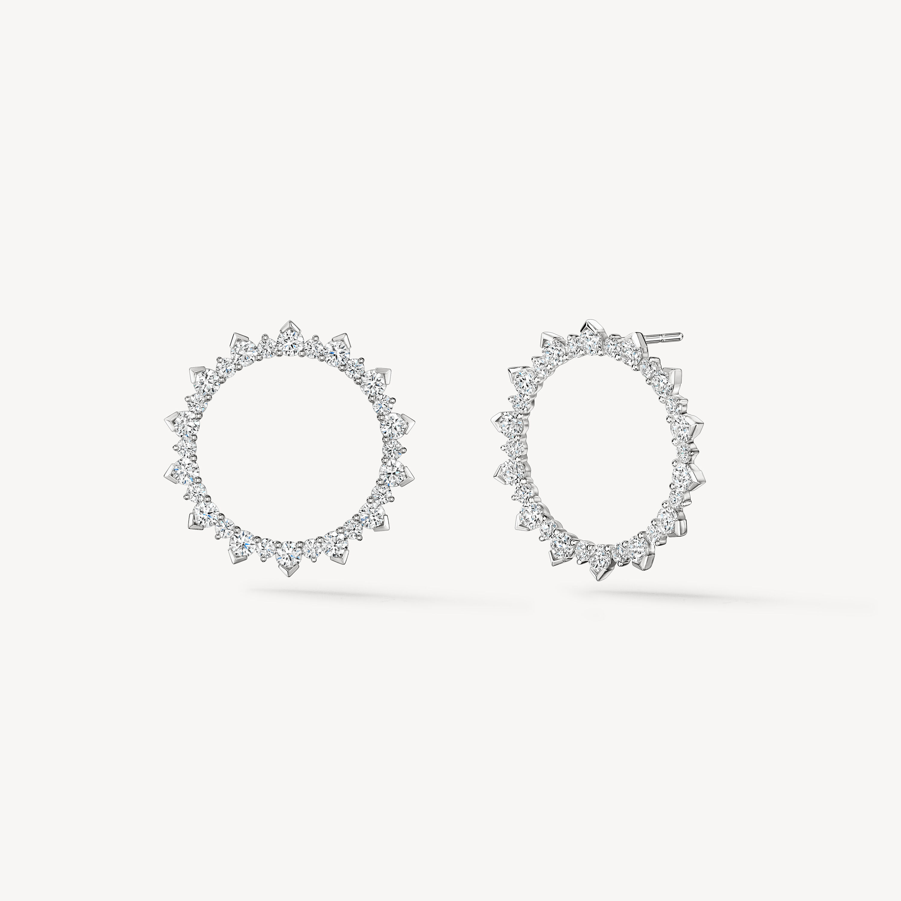 Aerial Open Sunburst Earrings - Large, 18K White Gold, large