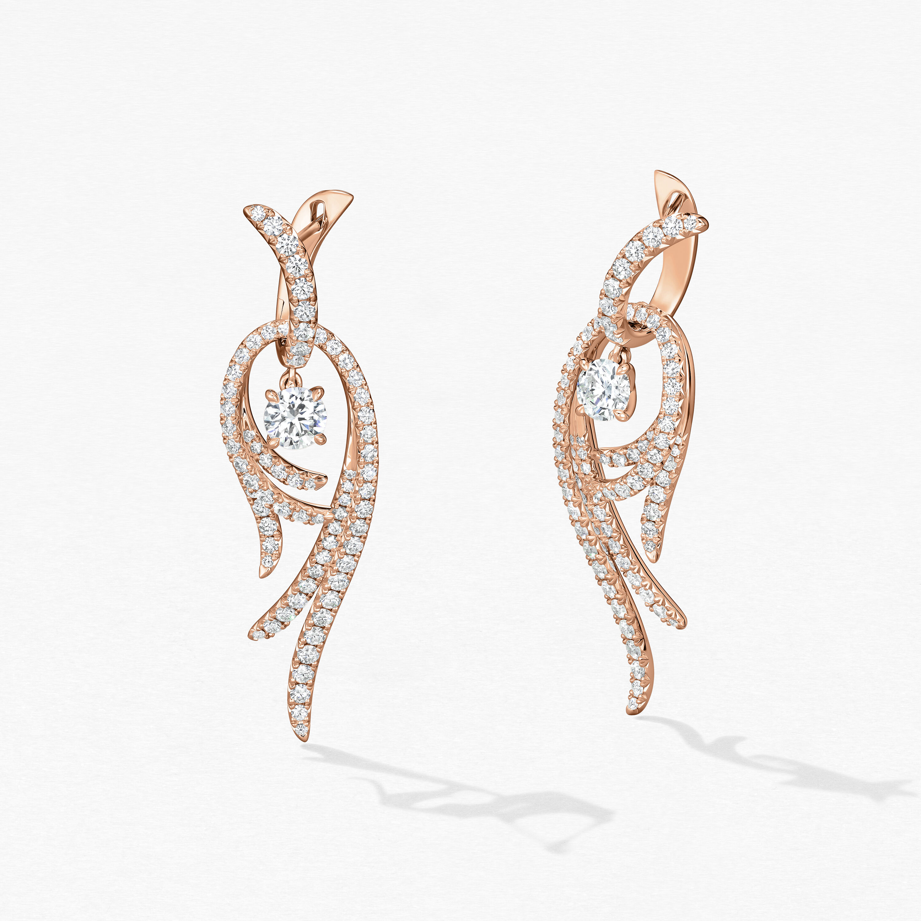 Vela Twisted Drop Earrings, Small, 18K Rose Gold, large