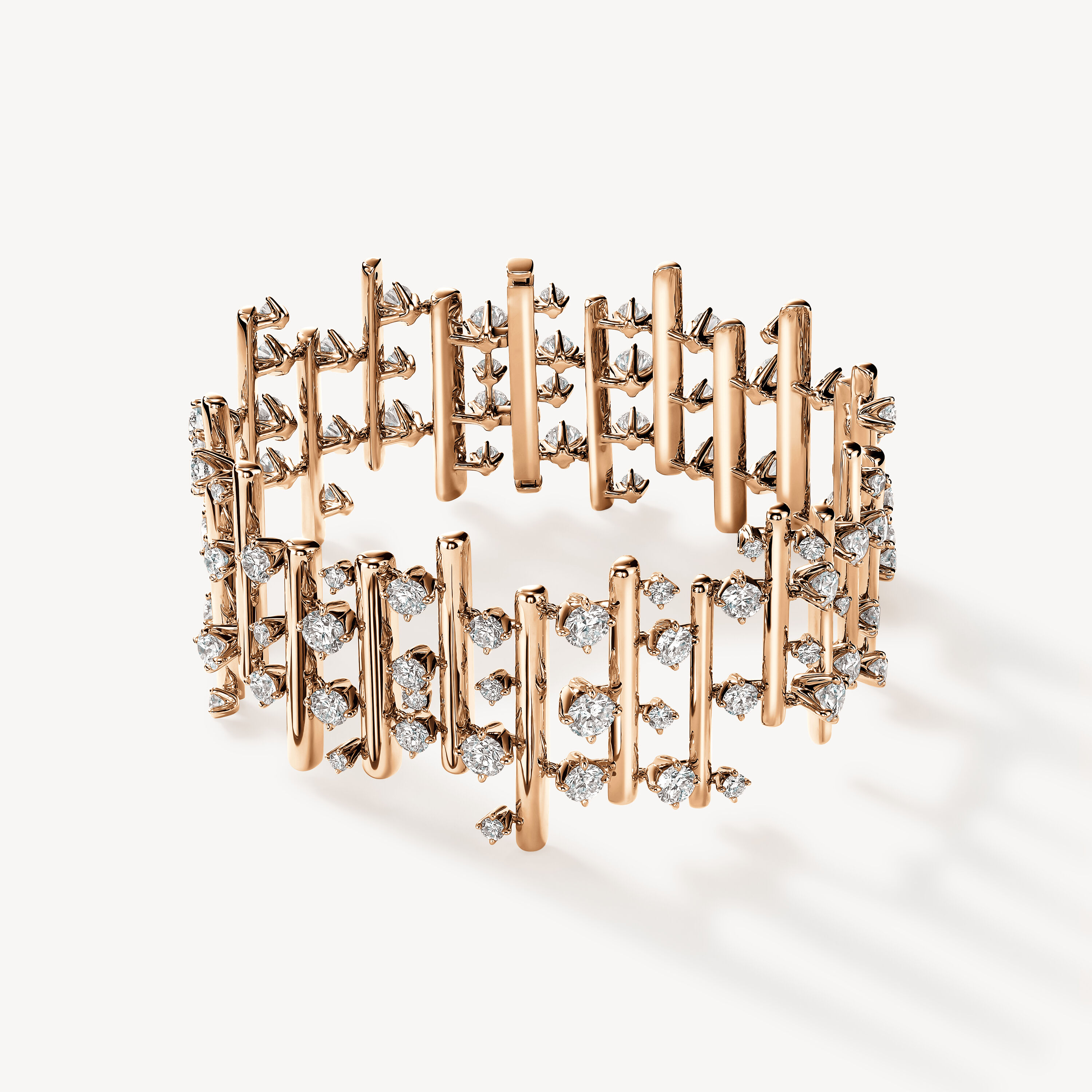 Barre Multi-Row Large Bracelet, 18K Rose Gold, large