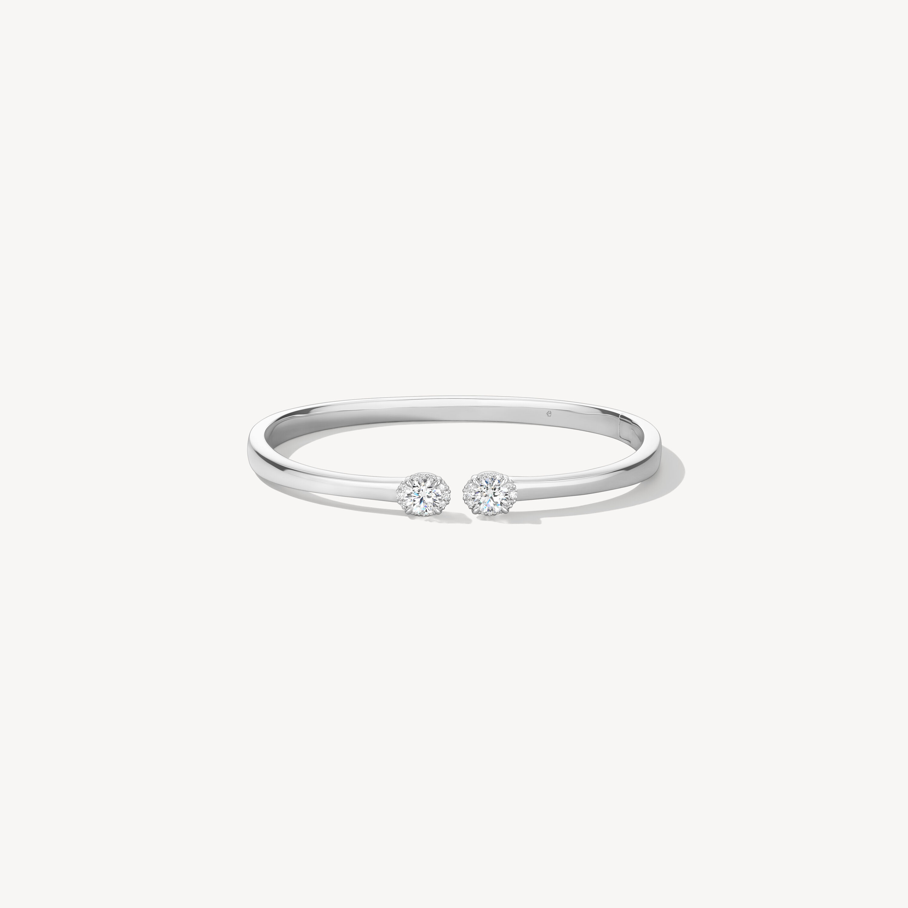 Ellipse Diamond Open Bangle, 18K White Gold, large