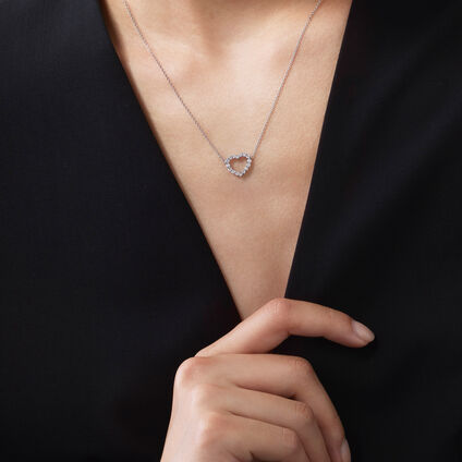 Signature Heart Pendant - Medium, 18K White Gold Signature Heart Pendant - Medium, 18K White Gold, large