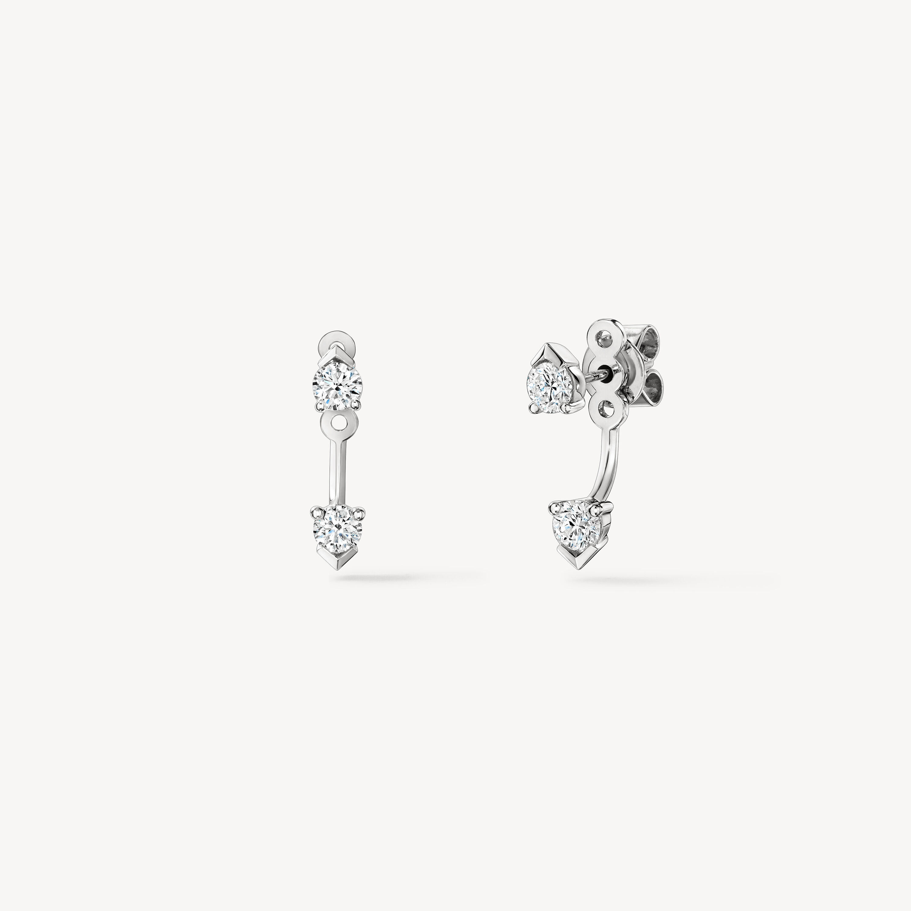 Aerial Floating Ear Jackets, 18K White Gold, large