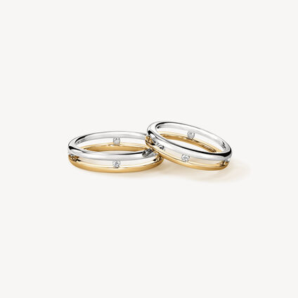 LOVE Floating Diamond Wedding Band, 18k Yellow Gold w/Platinum LOVE Floating Diamond Wedding Band, 18k Yellow Gold w/Platinum, large