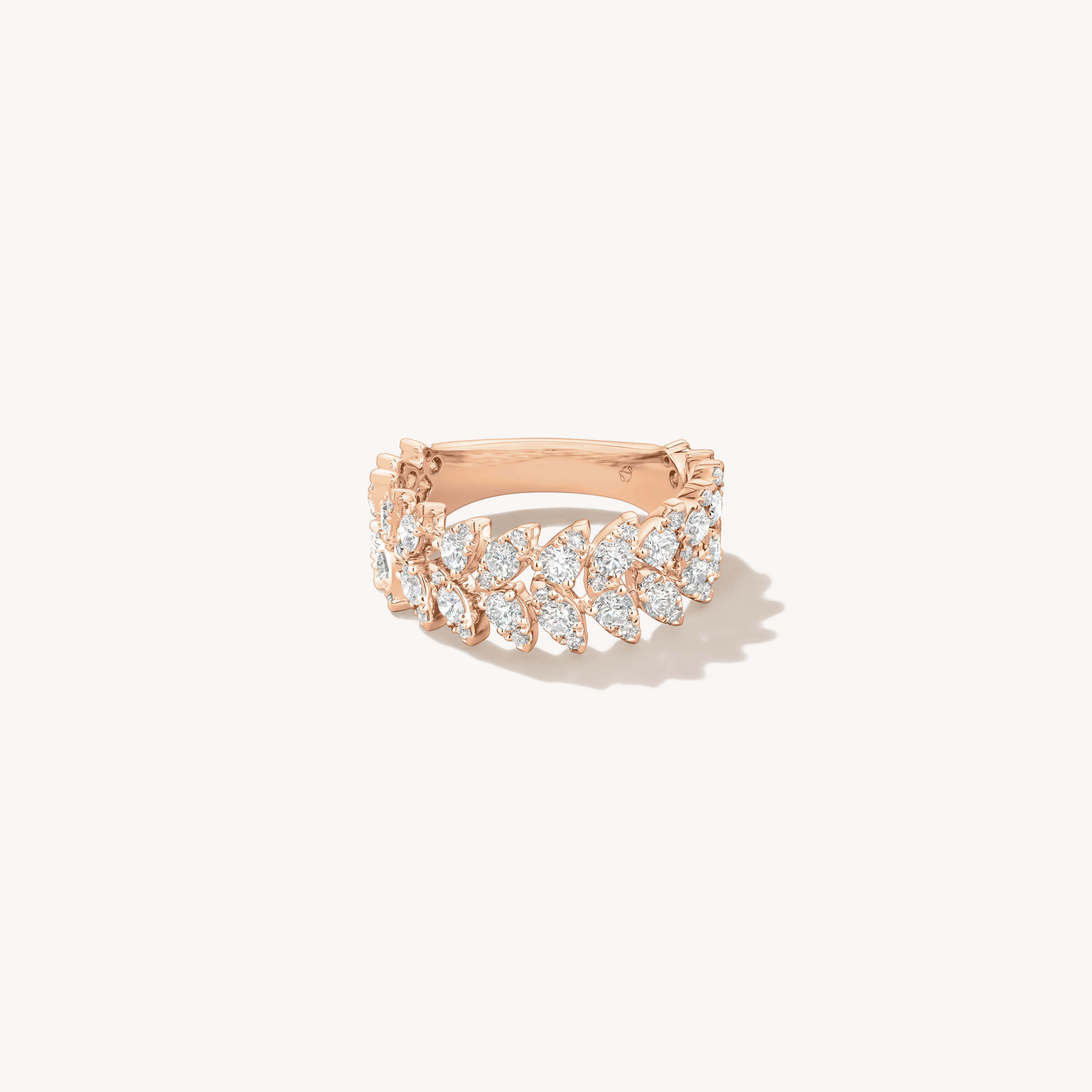 Aerial Double Dewdrop Ring, 18K Rose Gold, large