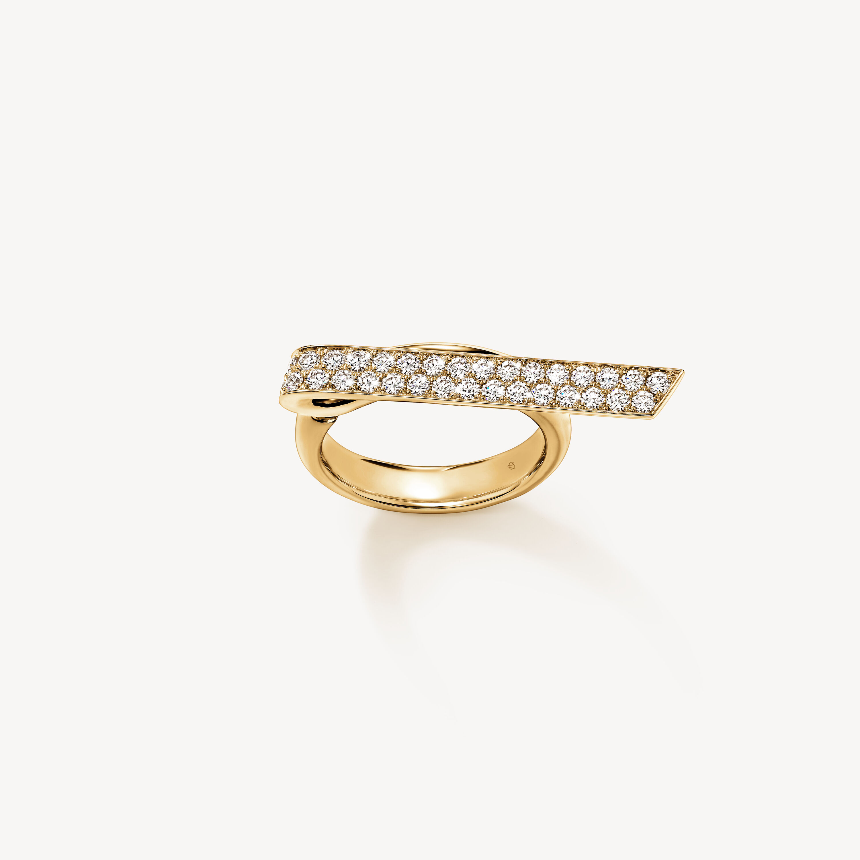 INSIDE/OUT Elongated Diamond Flip Ring, 18K Yellow Gold, large
