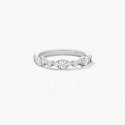 HOF Bezel Regal Band, 18K White Gold, large