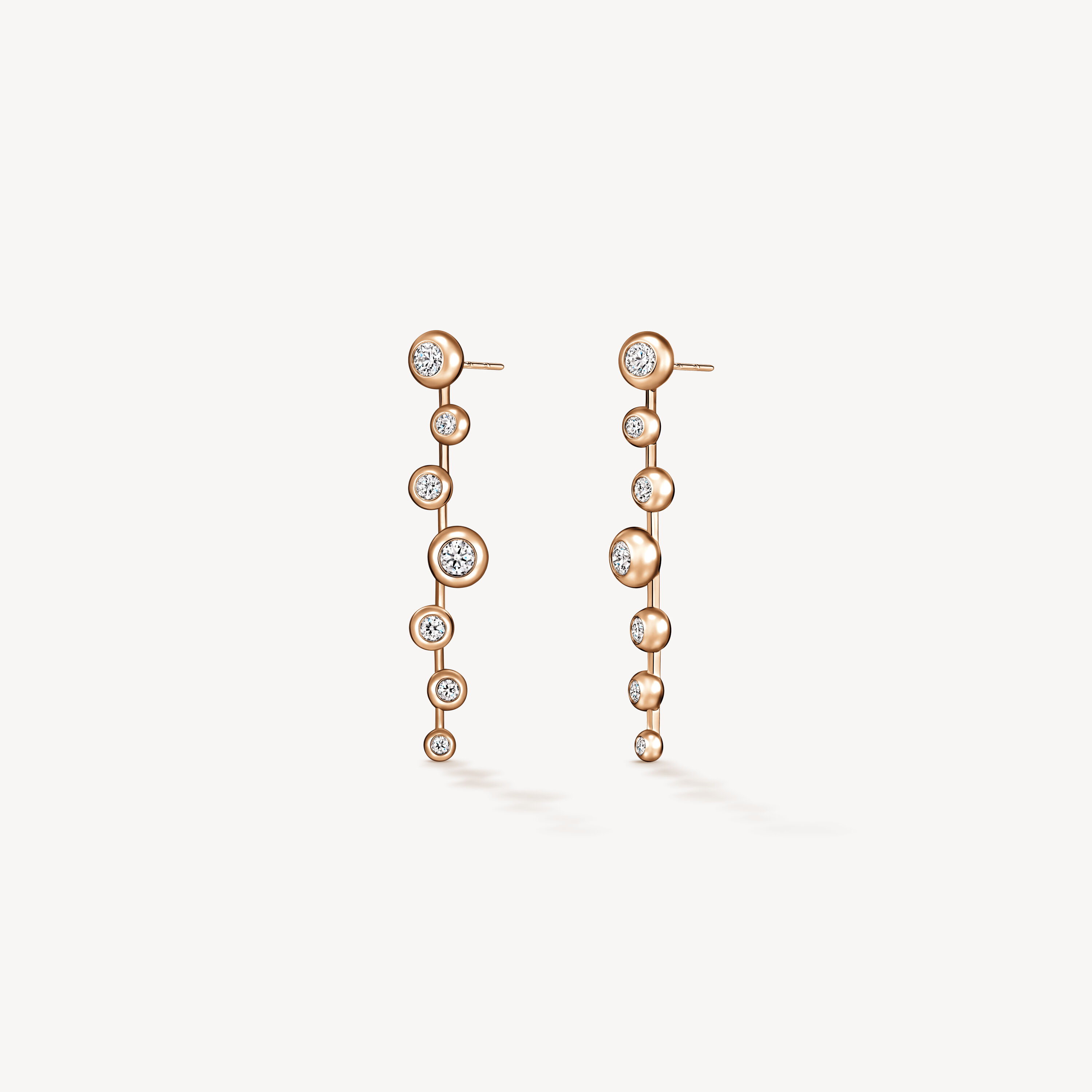 DREAM FLOATING STILETTO EARRINGS, 18K Rose Gold, large