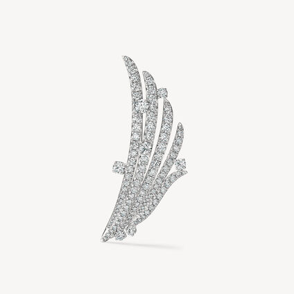 VELA French Cut Pavé Diamond Brooch, 18K White Gold VELA French Cut Pavé Diamond Brooch, 18K White Gold, large