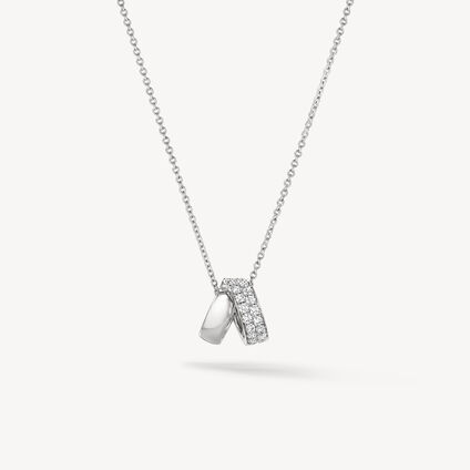 INSIDE/OUT Multi-Wear Rondel Diamond Pendant Necklace, 18K White Gold, large