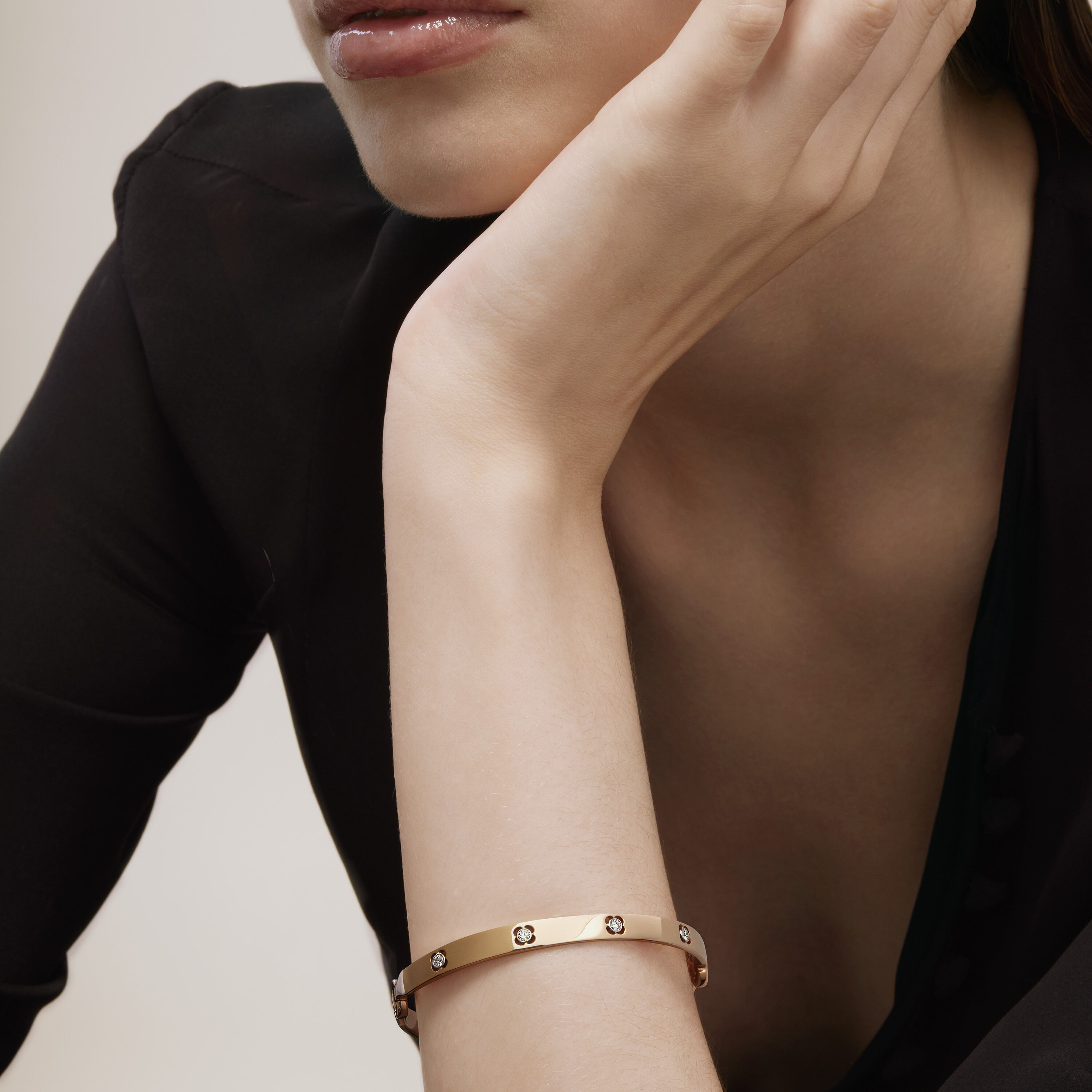 Copley Bangle, 18K Rose Gold w/Platinum, large