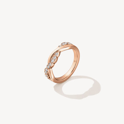 Lorelei Floral Twist Band, 18K Rose Gold, large