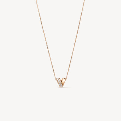 INSIDE/OUT Rondel Diamond Pendant Necklace, 18K Rose Gold, large