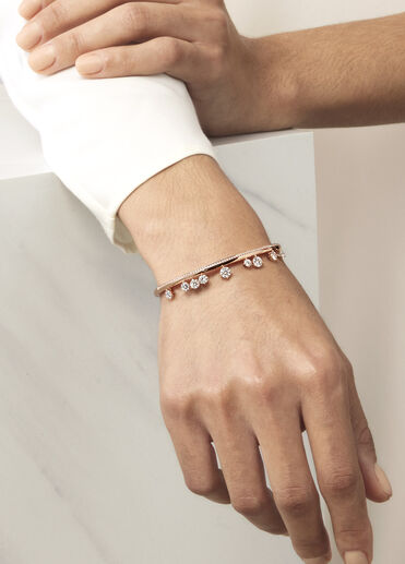 Barre Floating Diamond Pavé Bangle, 18K White Gold Barre Floating Diamond Pavé Bangle, 18K White Gold, large