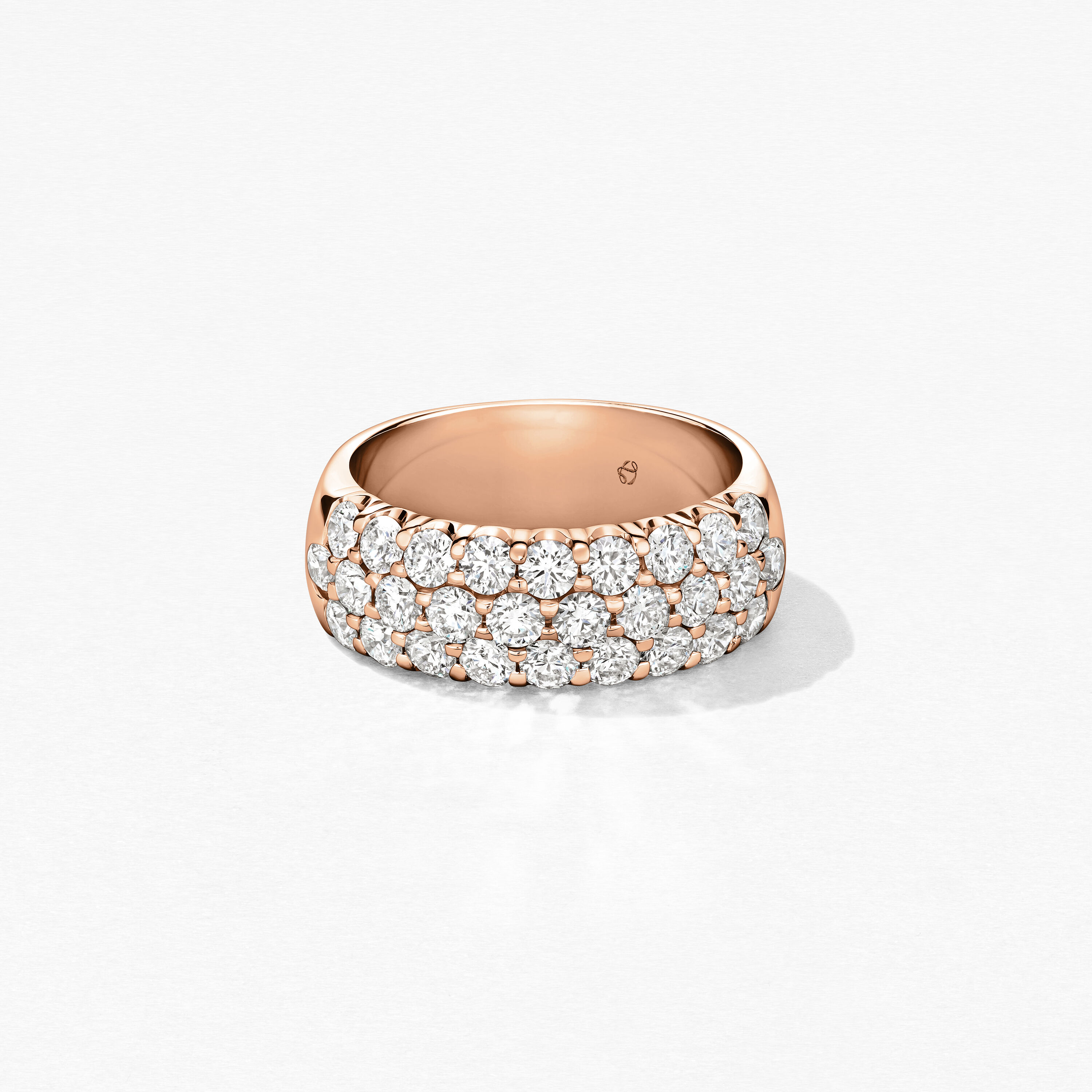 Truly Triple Row Right Hand Ring, 18K Rose Gold, large