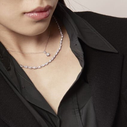 Aerial Petite Drop Pendant, 18K White Gold, large