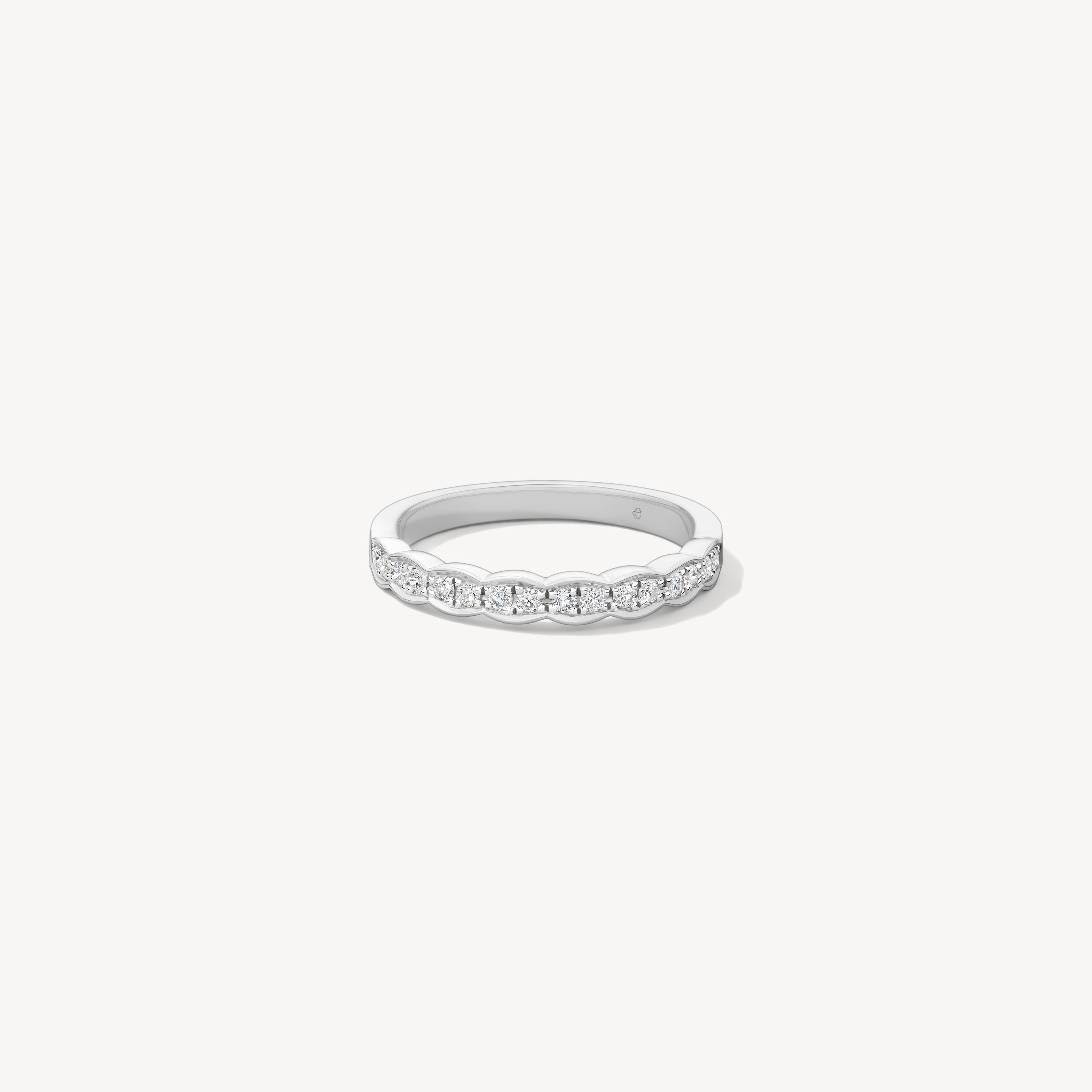 Lorelei Floral Diamond Band, 18K White Gold, large