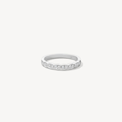 Lorelei Floral Diamond Band, 18K White Gold, large