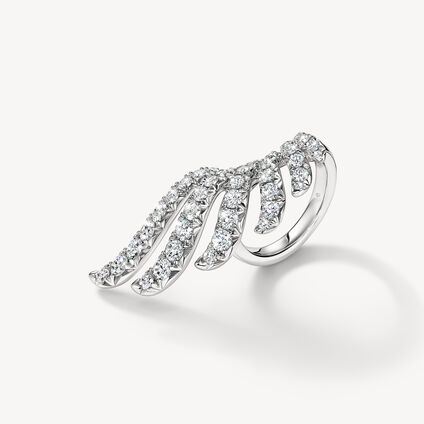 VELA French Cut Pavé Diamond Wrap Ring, 18K White Gold VELA French Cut Pavé Diamond Wrap Ring, 18K White Gold, large