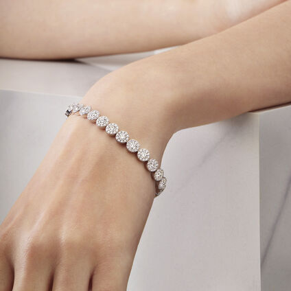 Fulfillment Diamond Line Bracelet, 18K White Gold, large