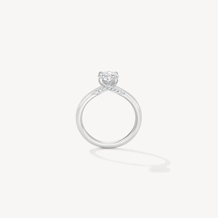 VELA Solitaire Ring With Diamond Gallery, Platinum, large