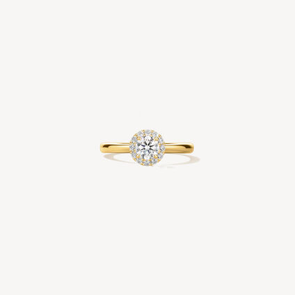 VELA Halo Ring, 18K Yellow Gold, large