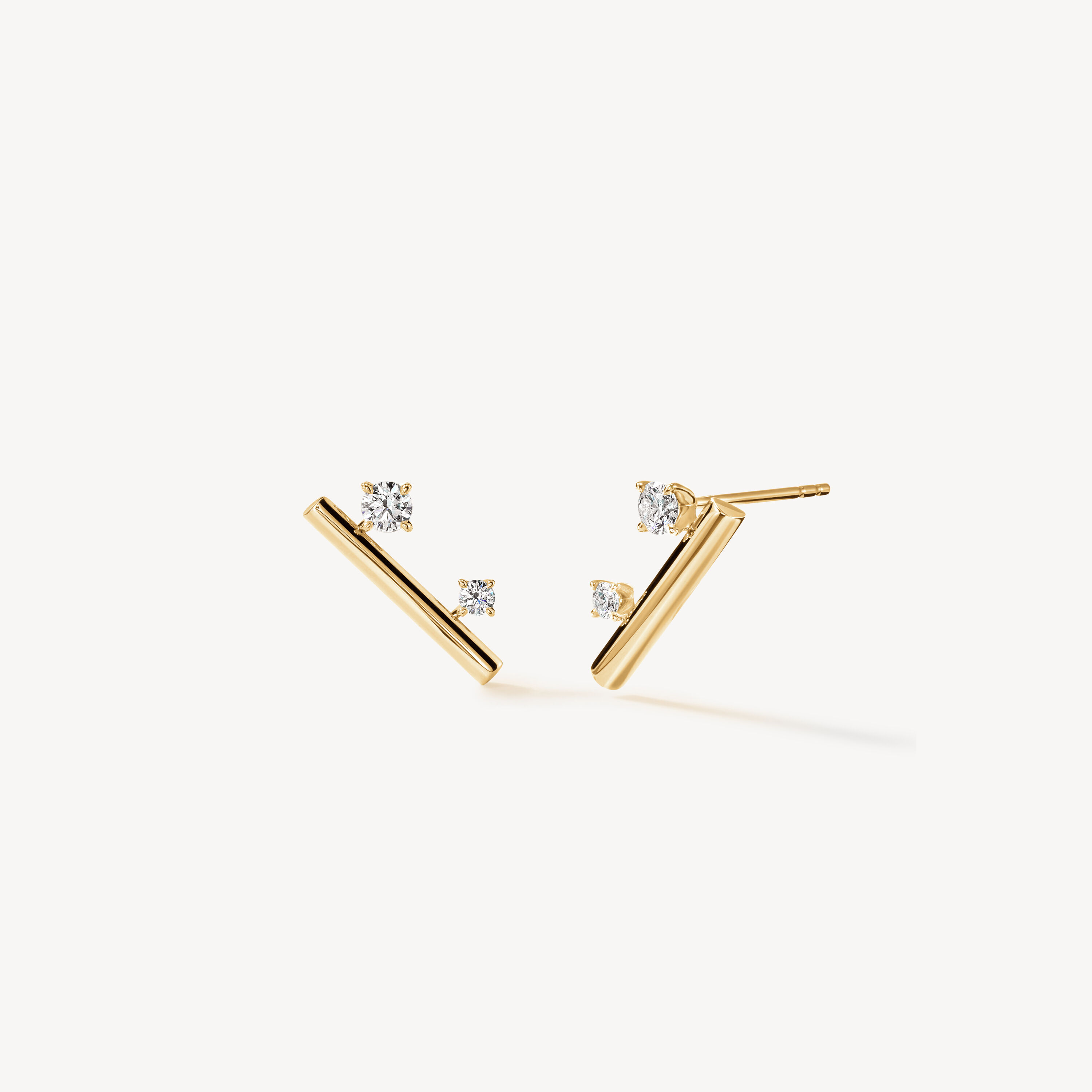 BARRE Floating Diamond Climber Earrings, 18K Yellow Gold, large