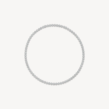 TESSA LINE NECKLACE, 18K White Gold, large