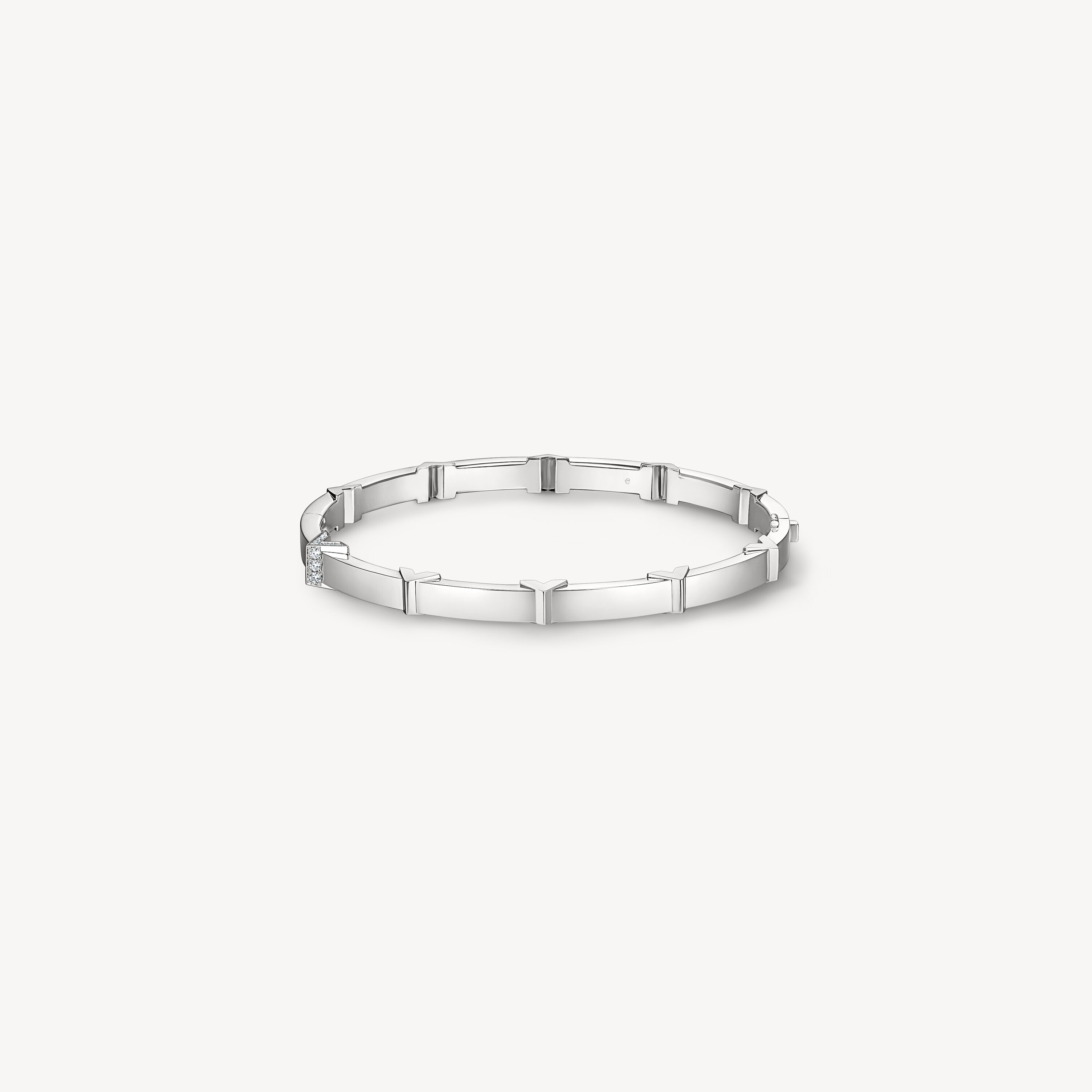 Copley Architectural Bangle, 18K White Gold, large