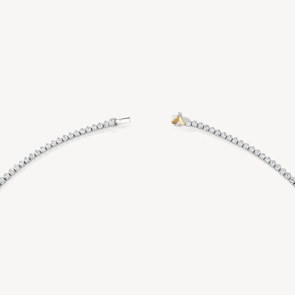 Copley Diamond Line Necklace, 18K White Gold & Yellow Gold, large