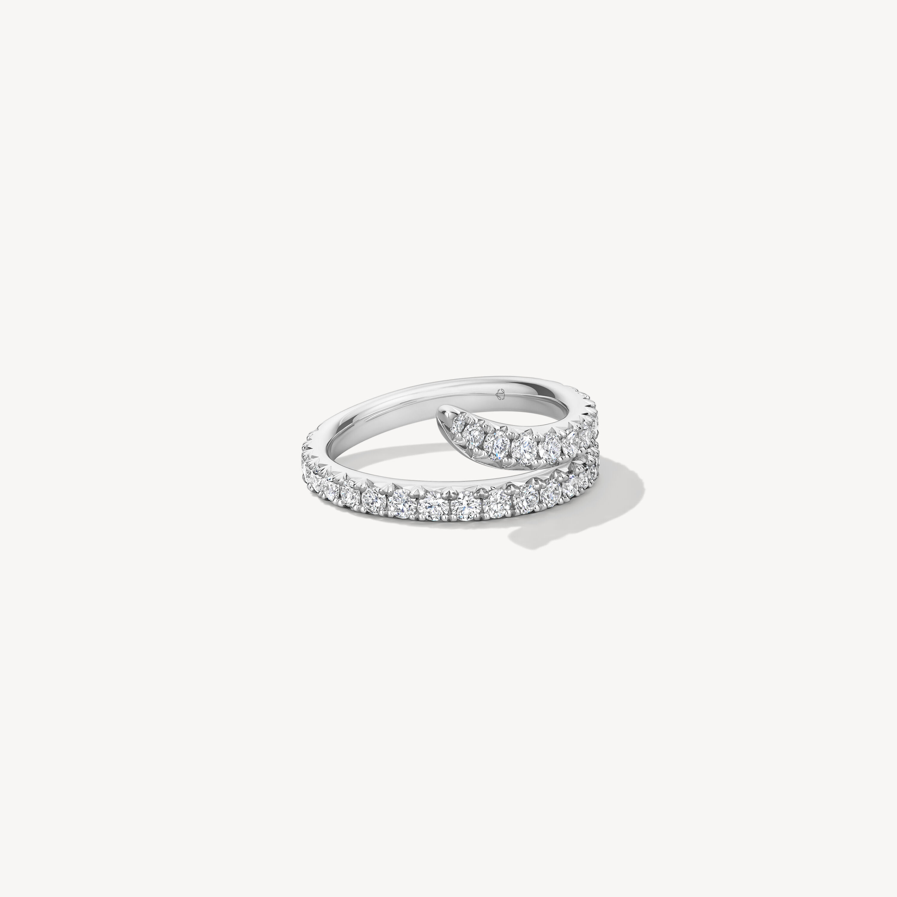 VELA Double Row Pav&eacute; Ring, 18K White Gold, large