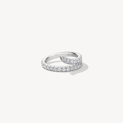 VELA Double Row Pav&eacute; Ring, 18K White Gold, large