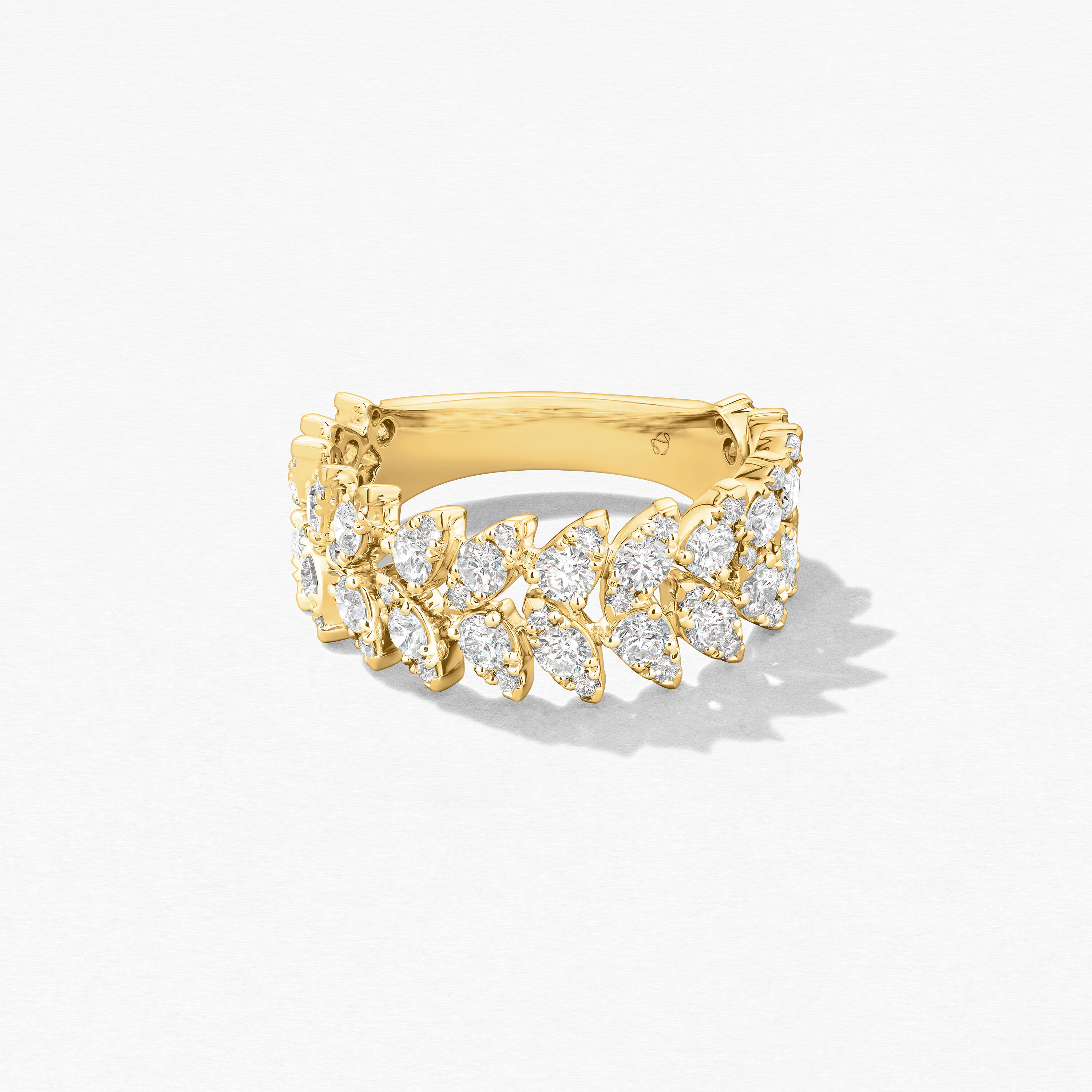 AERIAL Double Dewdrop Ring, 18K Yellow Gold, large