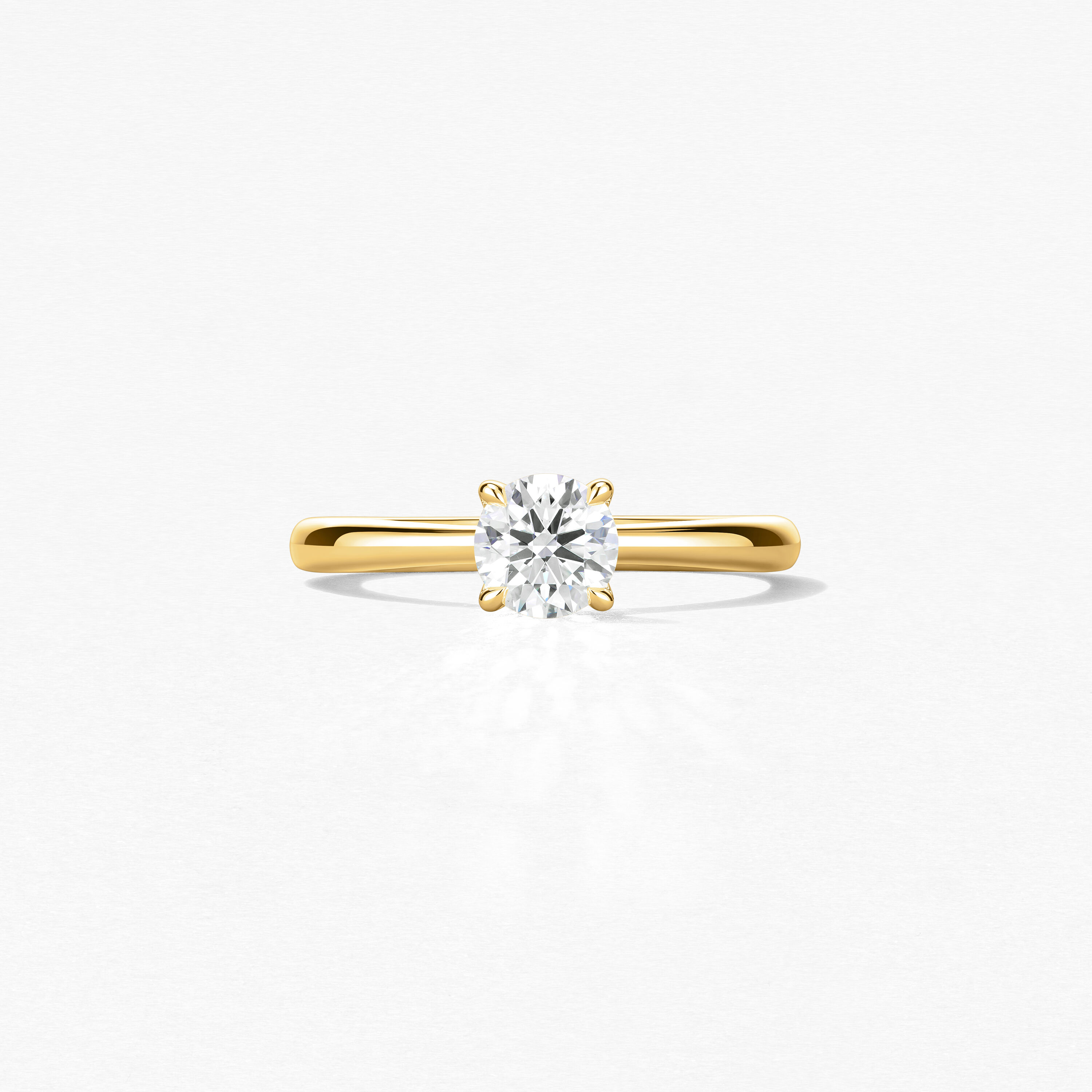 Vela Solitaire Ring, 18K Yellow Gold, large