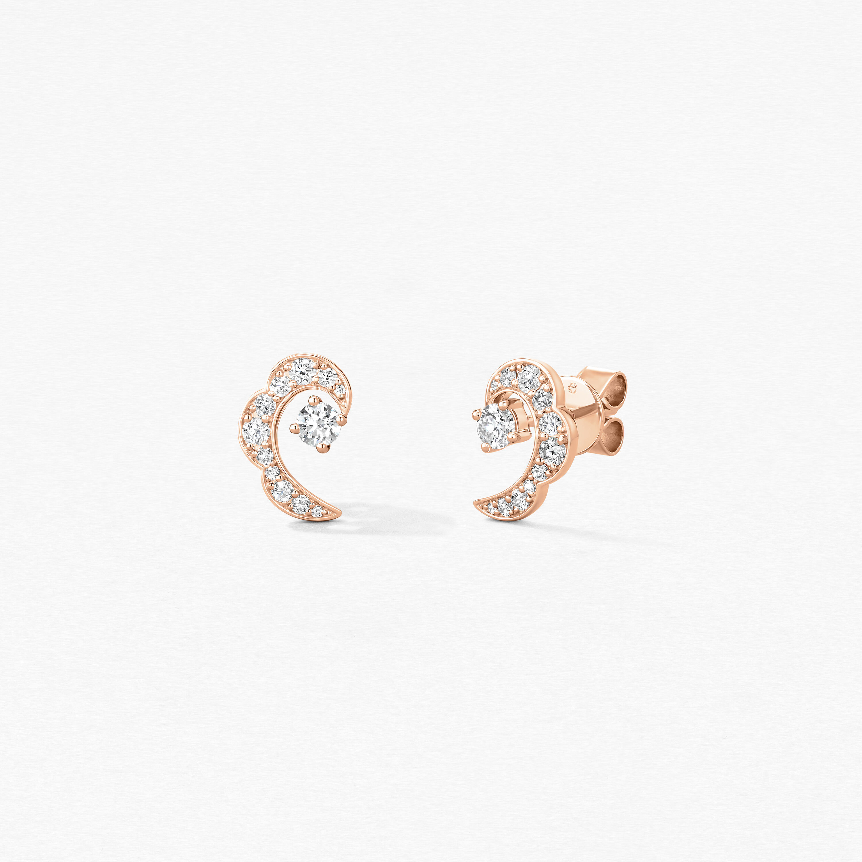Lorelei Ribbon Studs, 18K Rose Gold, large