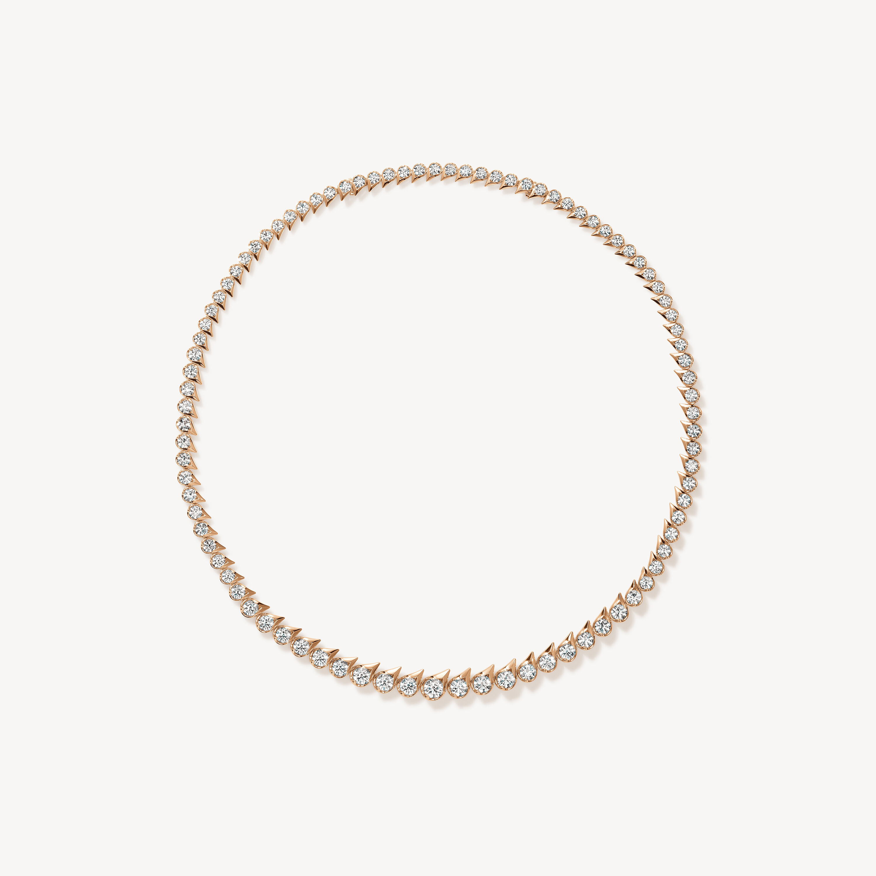 LU Droplet Graduated Necklace, 18K Rose Gold, large