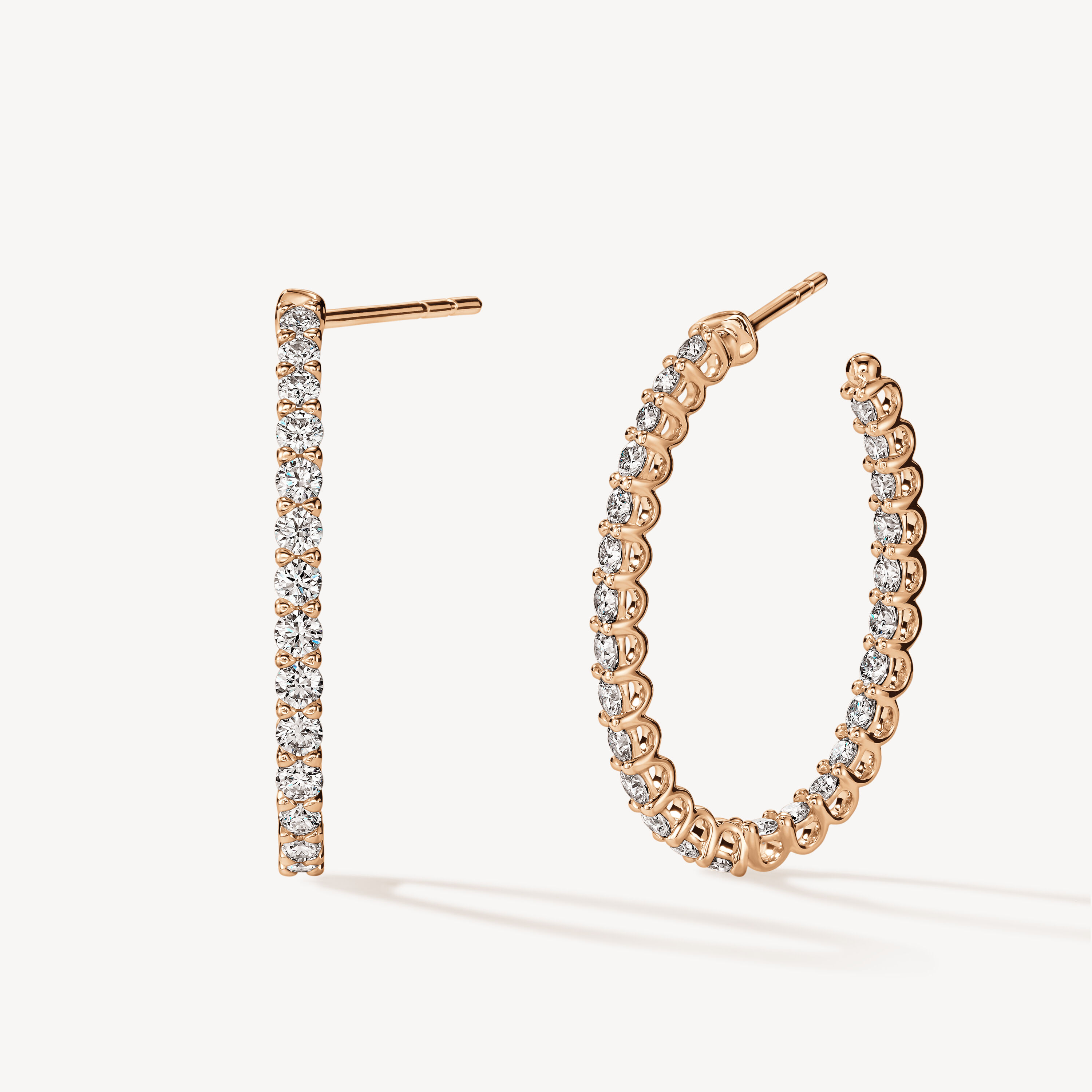 Signature Oval Hoop - Medium, 18K Rose Gold, large