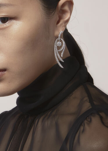 Vela Twisted Drop Earrings, Large, 18K White Gold Vela Twisted Drop Earrings, Large, 18K White Gold, large