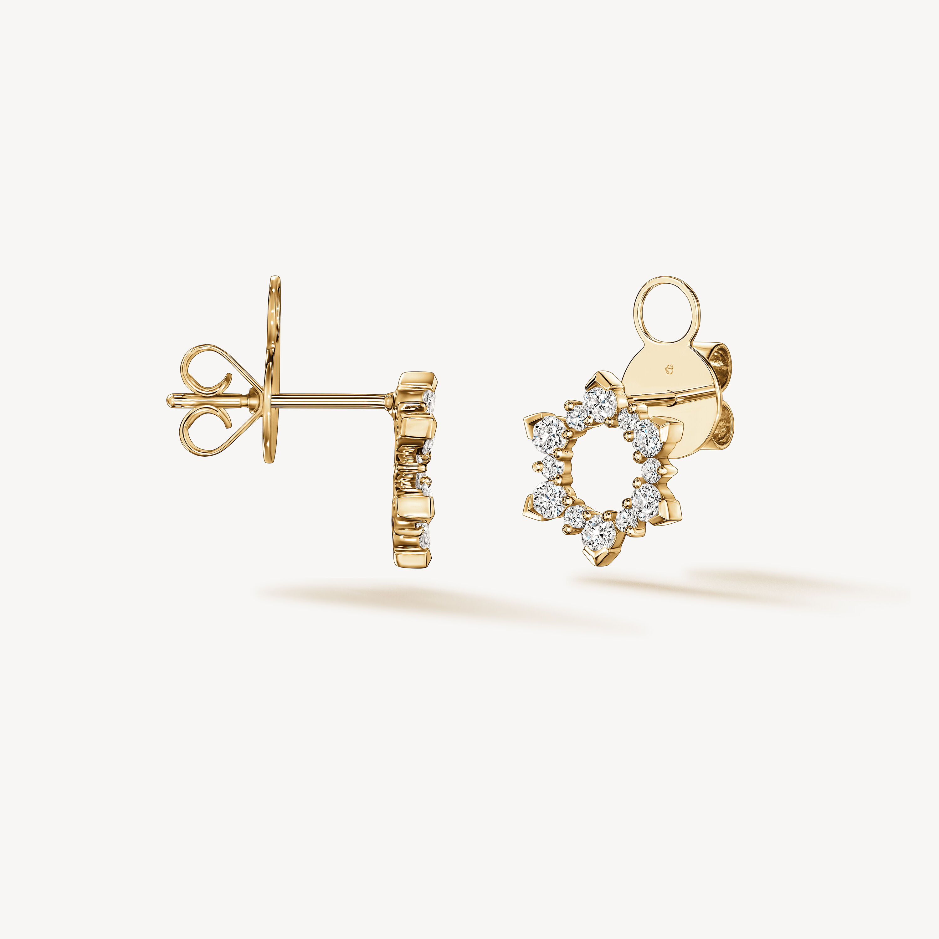 Aerial Open Sunburst Earrings - Small, 18K Yellow Gold, large