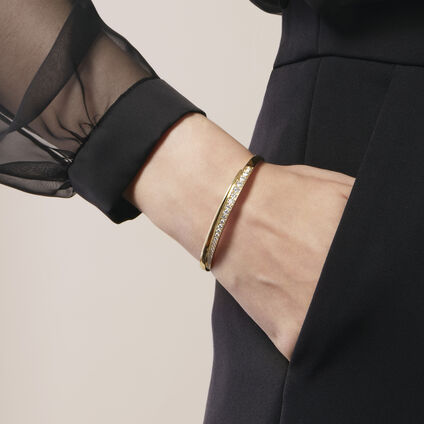 VELA Crossover Bangle, 18K White Gold, large