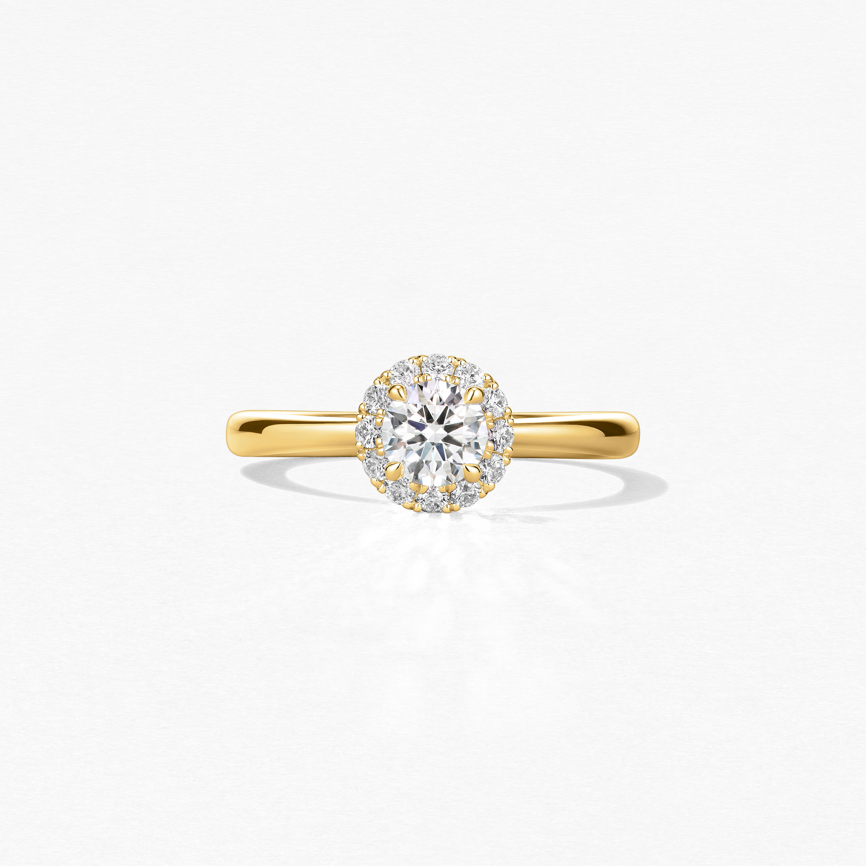 Vela Halo Ring, 18K Yellow Gold, large