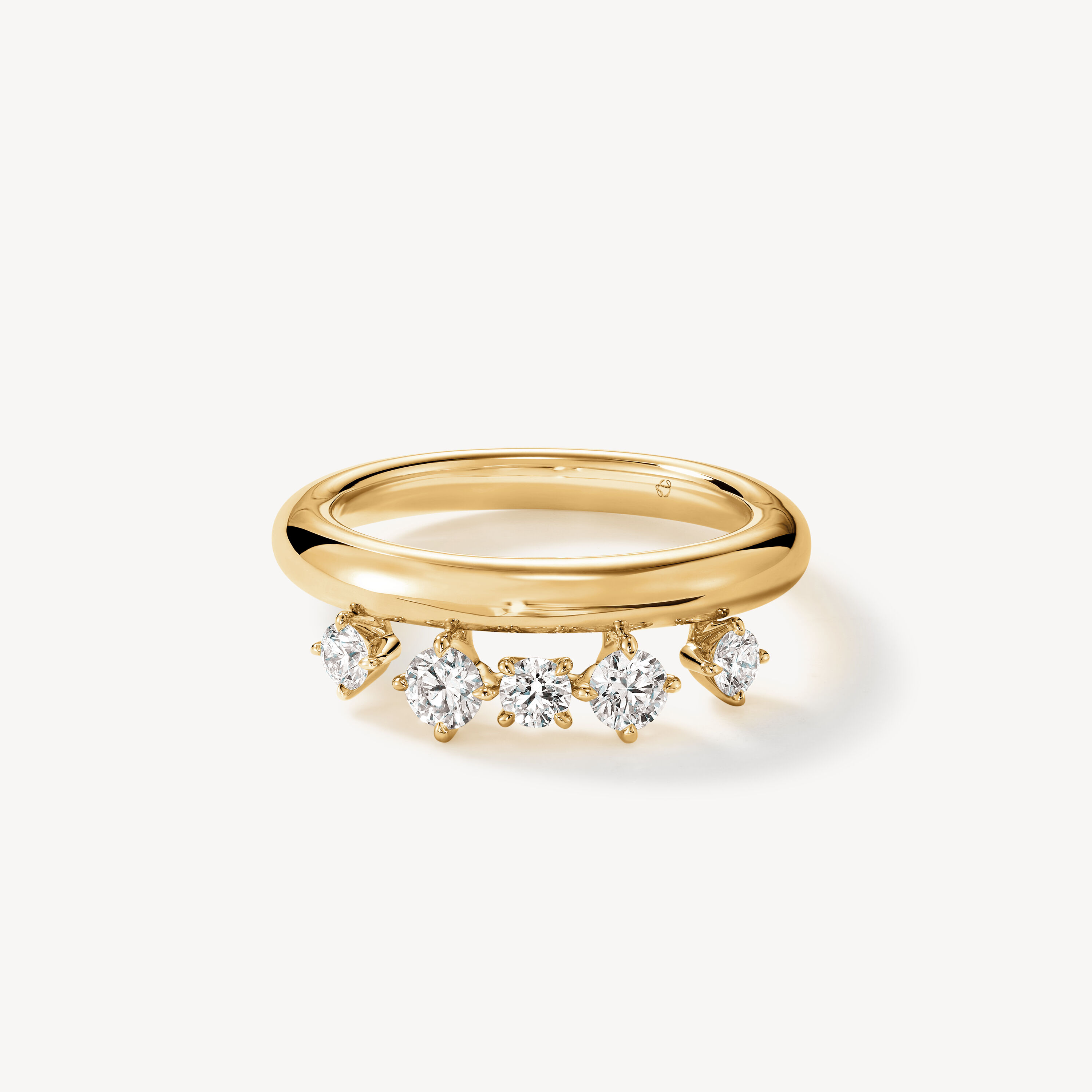 Barre Floating Diamond Ring, 18K Yellow Gold, large
