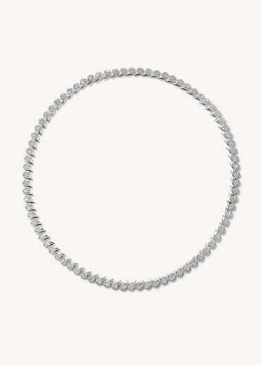 LU Droplet Uniform Necklace, 18K White Gold LU Droplet Uniform Necklace, 18K White Gold, large