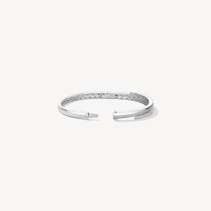 VELA Crossover Bangle, 18K White Gold, large