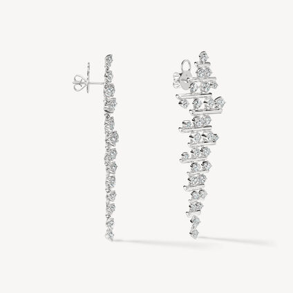 BARRE Multi-Row Drop Earrings, 18K White Gold, large
