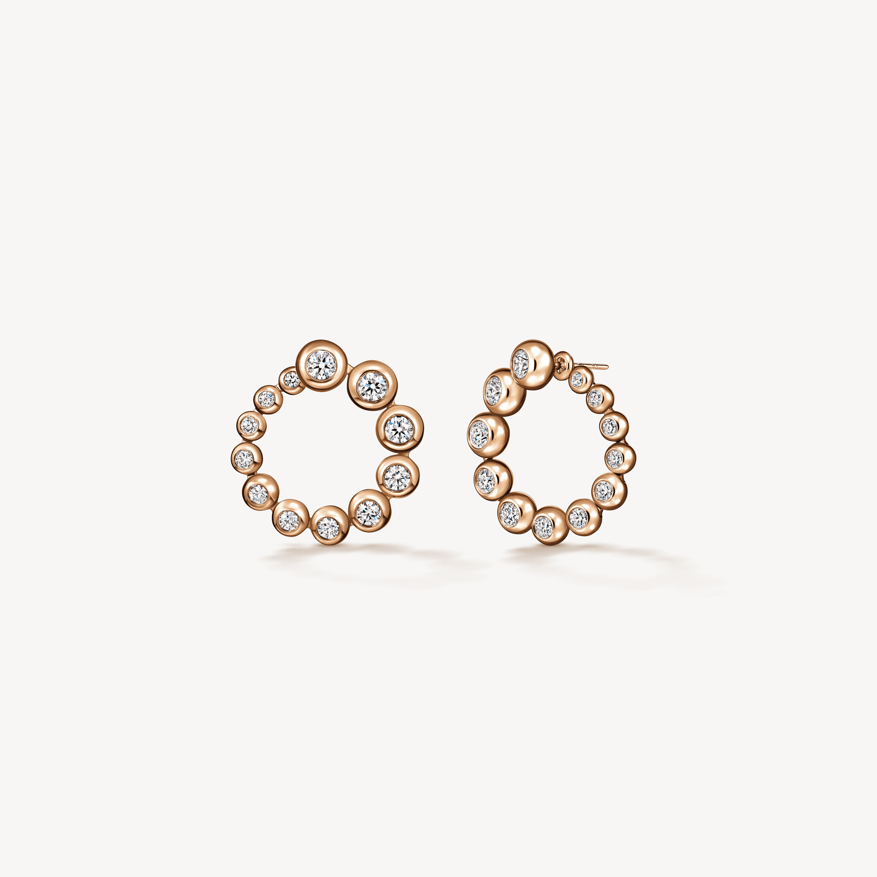 DREAM Circle Convertible Earrings, 18K Rose Gold, large