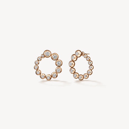 DREAM Circle Convertible Earrings, 18K Rose Gold, large