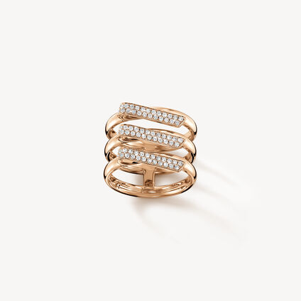 INSIDE/OUT Diamond Trio Band, 18K Rose Gold, large